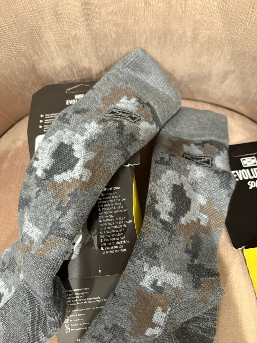 Bundle 2 Extreme Technical Socks Evolution Wool Large  Gray Camo